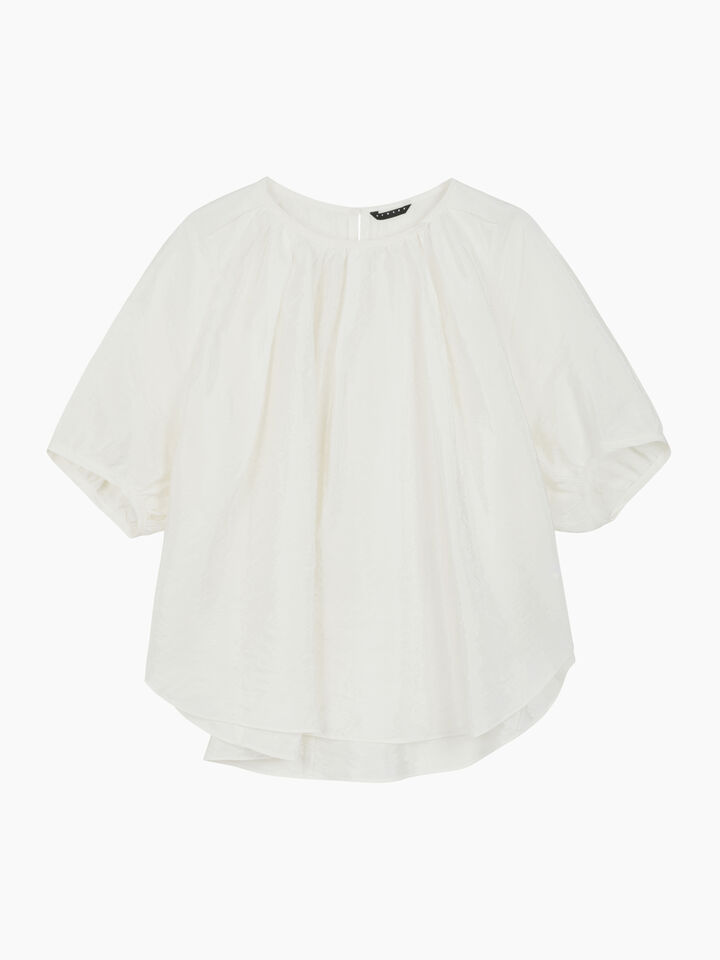 White blouse with balloon sleeves - null - White | Sisley K image number 1